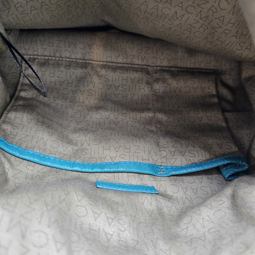 Isaac Mazrahi Bridgehampton Teal Leather Hobo Bag - Picture 9 of 12